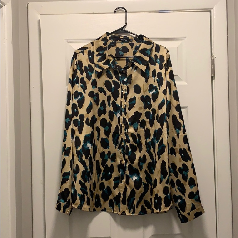 Silk button-up blouse